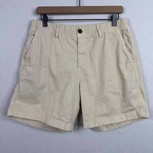 Bear Bottom‎ 7' Shorts Mens L Tan Khaki Chino Elastic Waist Casual Athleisure